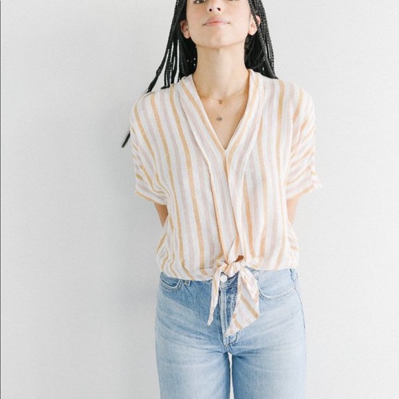 Rails June Top in Amber Stripe - Picture 1 of 15